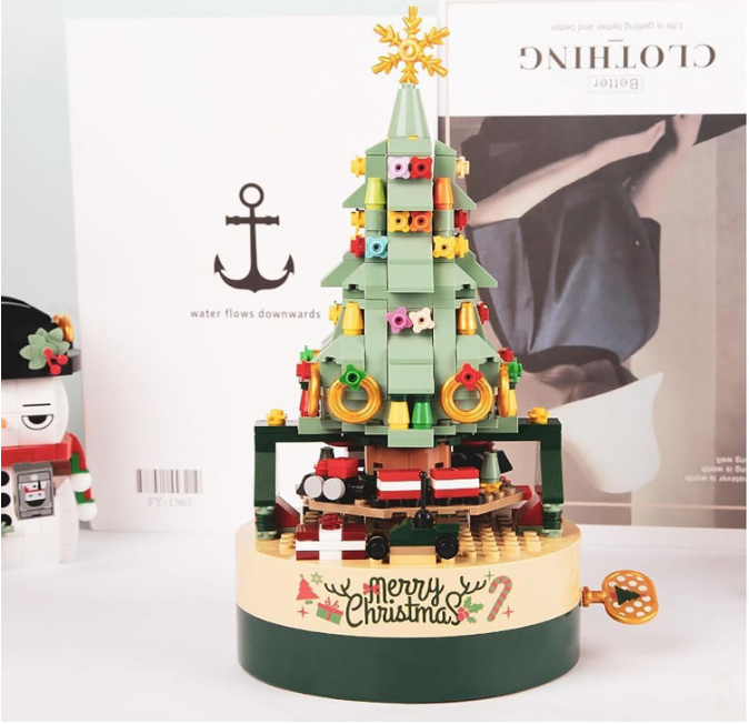 Lot 204: Rablue Christmas Tree Brick Music Box, 360Pcs DIY Christmas Tree Building Block