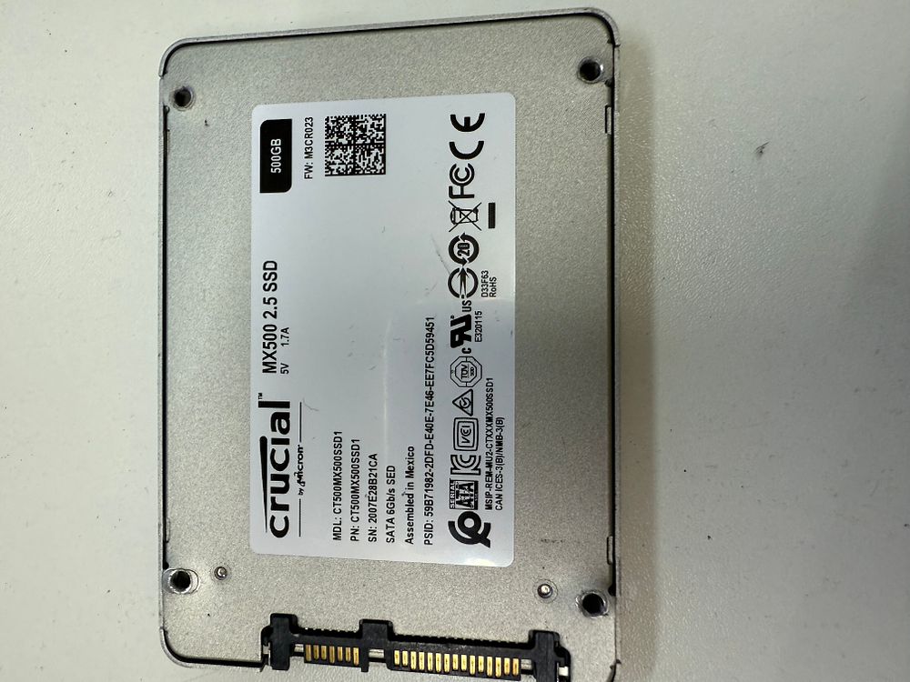 Lot 44: SATA DRIVE 500GB 6Gb/s