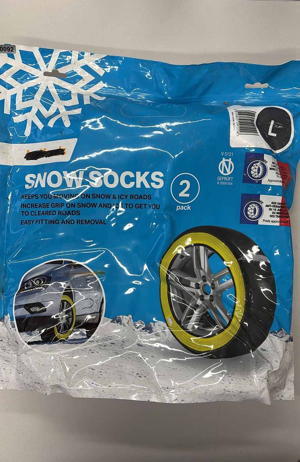 Lot 363: Lot 92 - Snow socks 2 pack size...