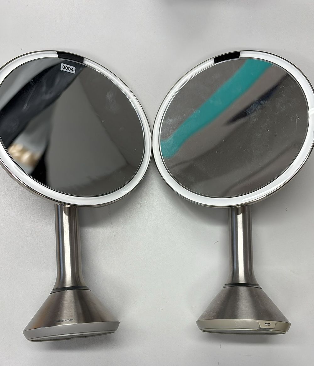 Lot 365: Lot 94 - Simple human mirror x 2