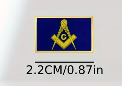 🏅 12pcs Freemason Enamel Pins – Blue & Gold | Masonic Accessories | Durable Metal Alloy 
