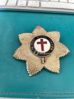 Heavy Solid Silver Knight Templar Masonic Badge – 48g Hallmarked Collectable Jewel. Lot Title: 