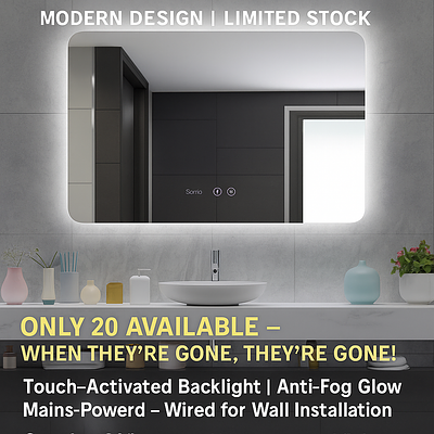 LED Backlit Touch Mirror – Anti-Fog | Mains Powered | Wired for Wall Installation
Partner with