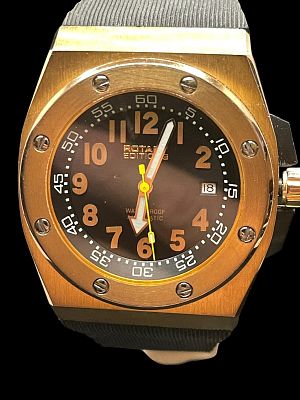 Editions by Rotary – Automatic Watch with Rose Gold Details & Rubber Strap. Editions by Rotary –