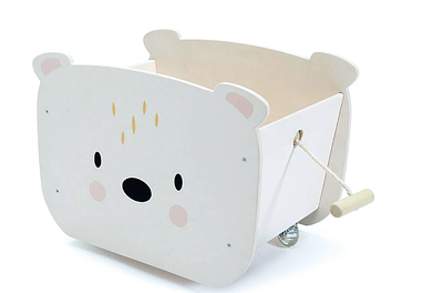 Tender Leaf Pull Along Bear Storage Cart | Sustainable Wooden Toy Box on Wheels
A