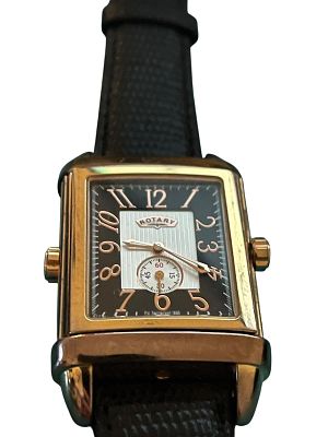 ️ ROTARY Gold-Tone Rectangular Dress Watch – Classic Leather Strap | Choice of Dial Styles. ️