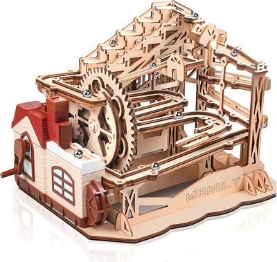 3D Wooden Puzzles Adults Craft Toys DIY Marble Run Model Building Kits Block Toys W/Motor,. MIEBE