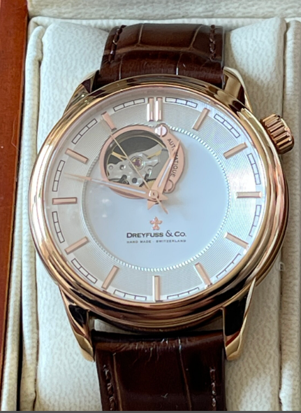 Lot 171: Dreyfuss & Co Mens Skeleton Automatic Watch with Leather Strap DGS00163/02