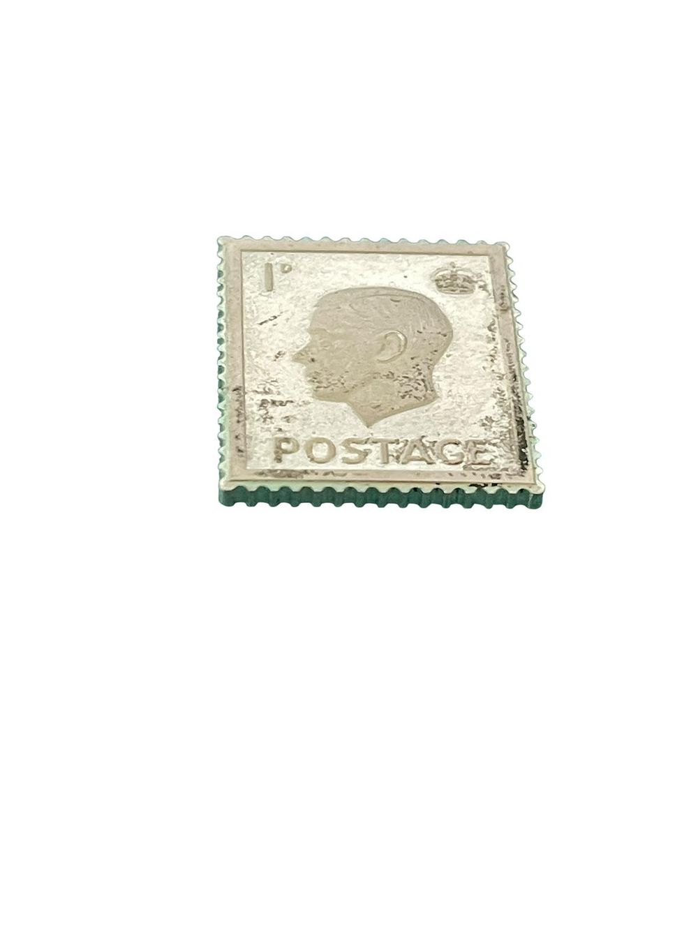 Lot 342: King George VI Solid Silver Replica Stamp – 1d Design – Sterling .925 – Collector's Piece