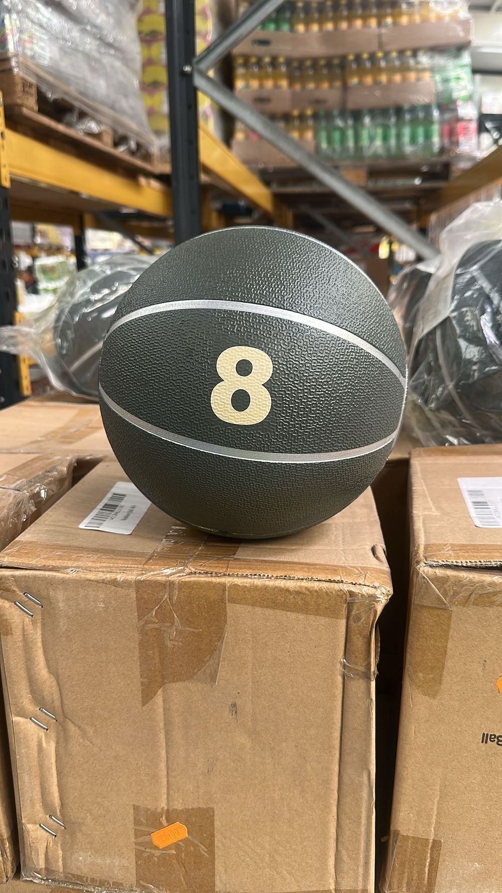 Lot 355: Title: Beachbody 8lb Medicine Ball – Black & Silver – Brand New