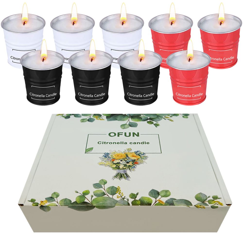 Lot 374: 9x Citronella Candle Light Bucket Scented Mosquito Fly Insect Repeller Outdoor