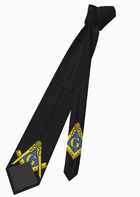 Freemasonry Symbol Tie for Men and Women, Polyester Woven Necktie, Hand Wash/Dry Clean, Masonic 