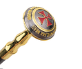 Red Cross Freemasonry Totem Relief Walking Cane – 93cm Fashion Walking Stick with Crosier Knob Image - 4