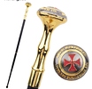 Red Cross Freemasonry Totem Relief Walking Cane – 93cm Fashion Walking Stick with Crosier Knob Image - 5