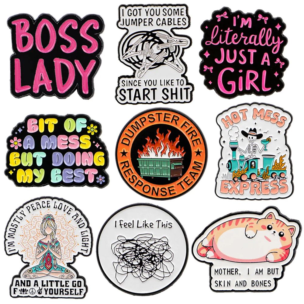 Lot 153: Motivational Quote Enamel Pin Pink Brooches For Women Lapel Pins Badge on Backpack Costume Accessories Fashion Jewelry Gifts