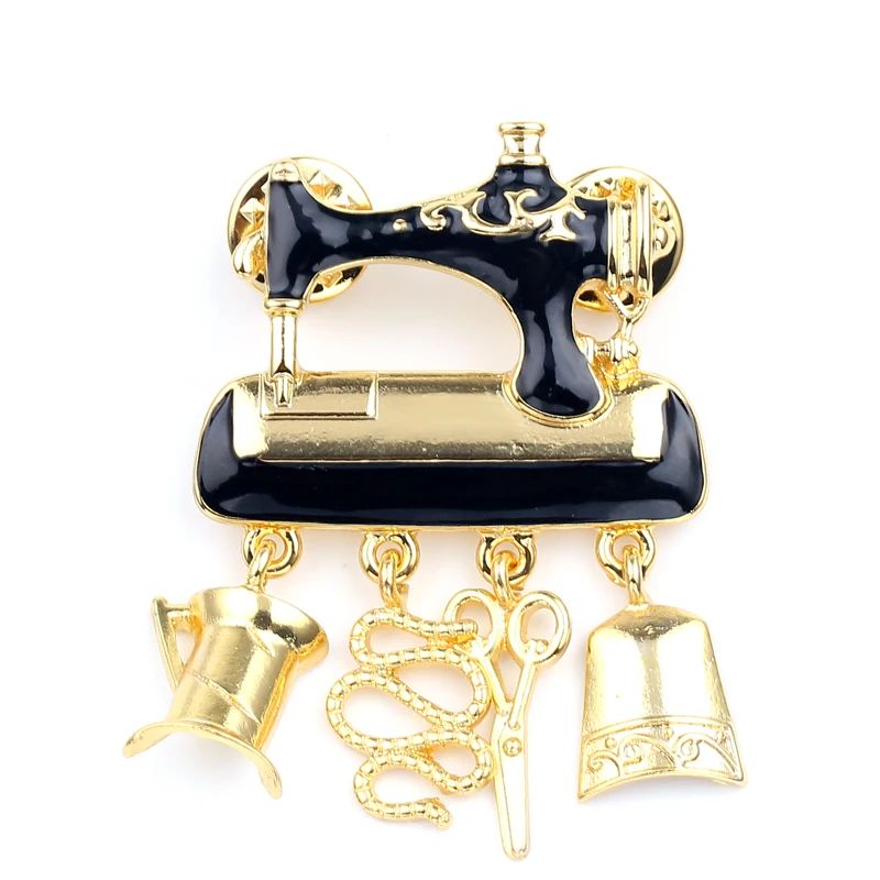 Lot 165: Fashion Jewelry Black Enamel Sewing Machine Brooch Lapel Cute Pins Good Gift Brooc for Jacket Pins Jewelry Accessories