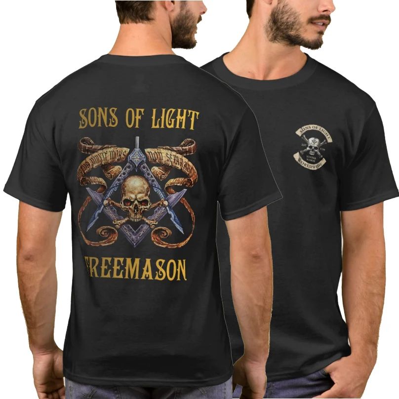 Lot 179: Masonic Square & Compass Freemason Sons of Light Christ T-Shirt 100% Cotton O-Neck Short Sleeve Casual Mens T-shirt Size S-3XL