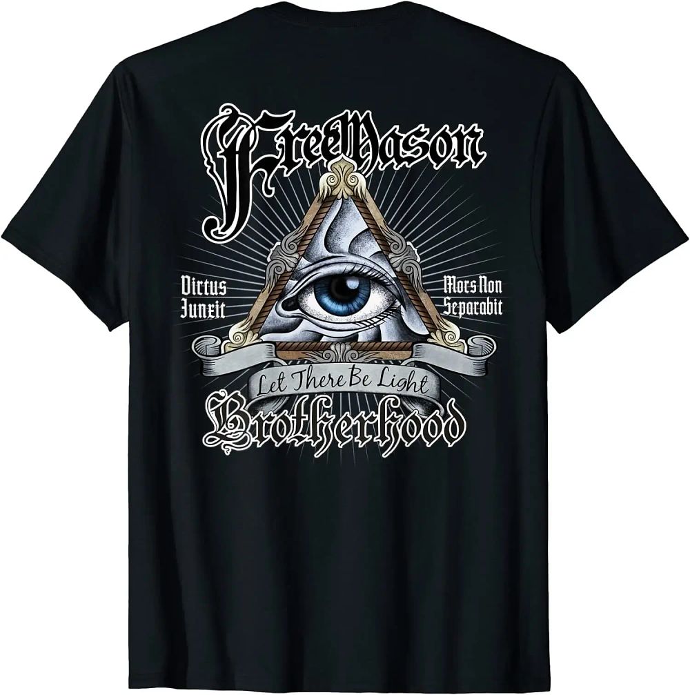 Lot 185: Freemason Brotherhood All-seeing Eye Illuminati Masonic T-Shirt 100% Cotton O-Neck Short Sleeve Casual T-shirt