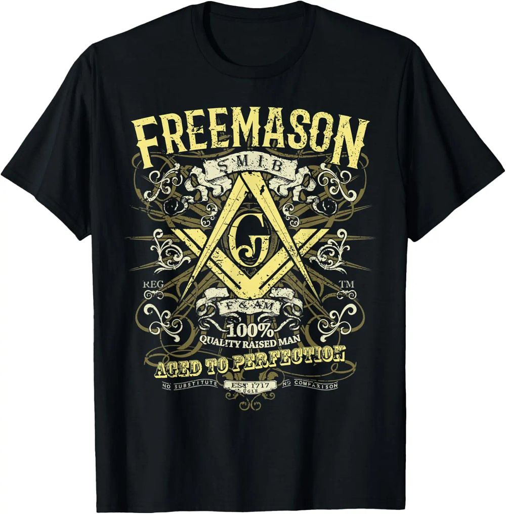 Lot 195: Quality Raised Man Aged To Perfection. Masonic Freemason T-Shirt 100% Cotton O-Neck Short Sleeve Summer Casual Mens T-shirt