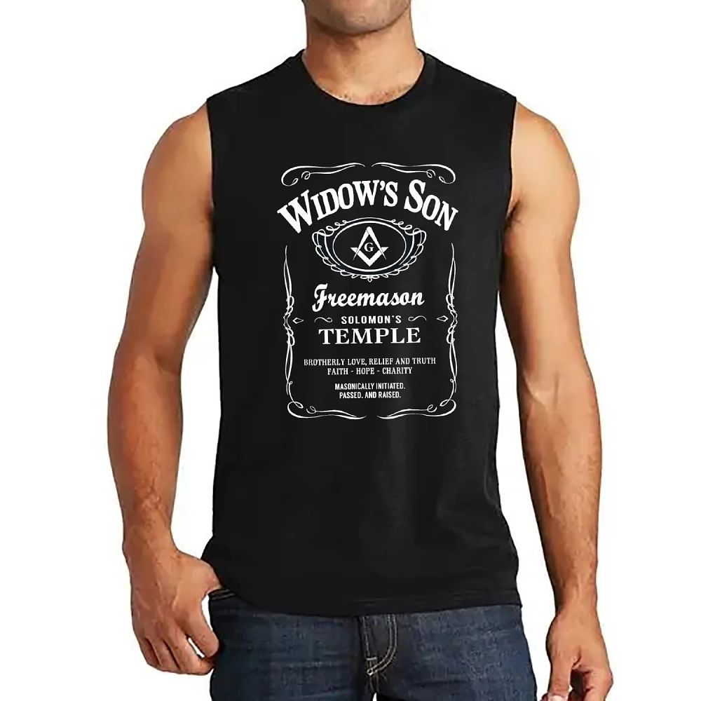 Lot 203: Widow's Son Freemason Solomon's Temple Masonic Tanktop 100% Cotton O-Neck Summer Casual Mens Tank Top Sleeveless Tee Streetwear