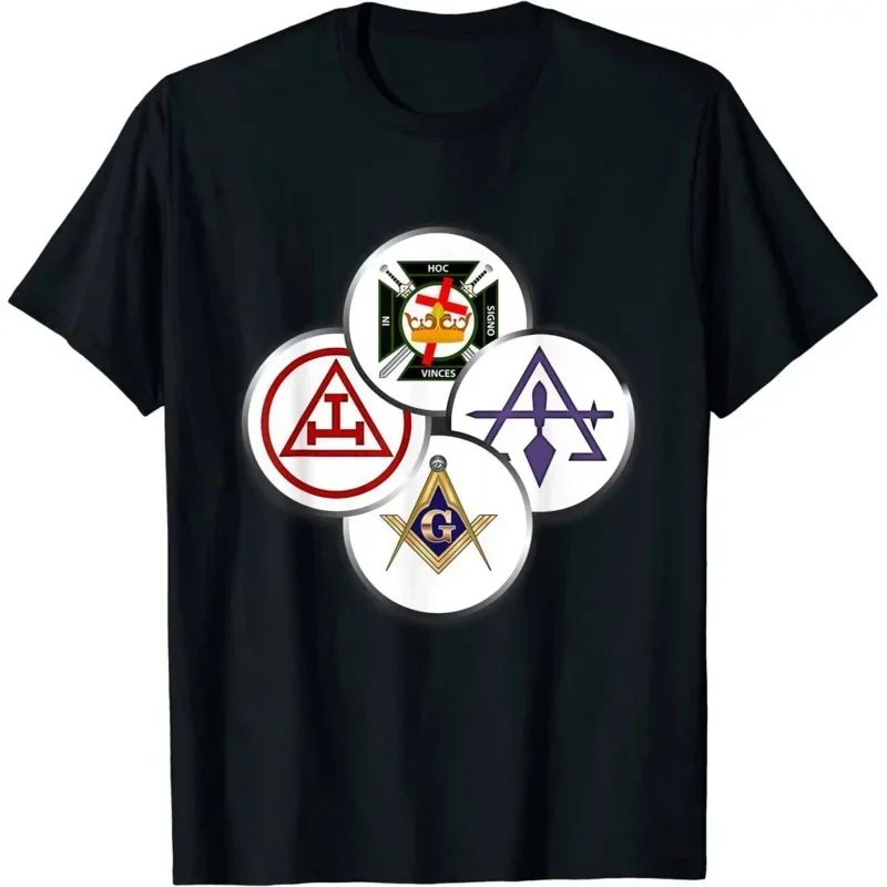 Lot 205: NEW LIMITED Mens Yorks Rite Mason Circles Masonic T Shirt S 3XL long or short sleeves