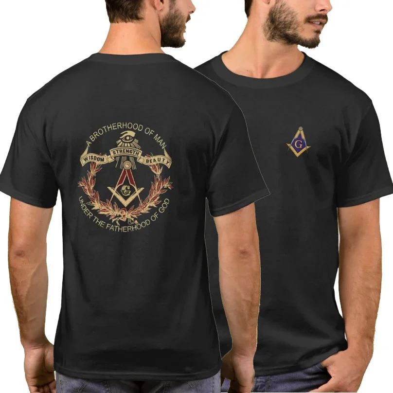 Lot 216: Brotherhood of Man. Rare Masonic Freemason T-Shirt 100% Cotton O-Neck Summer Short Sleeve Casual Mens T-shirt Size S-3XL