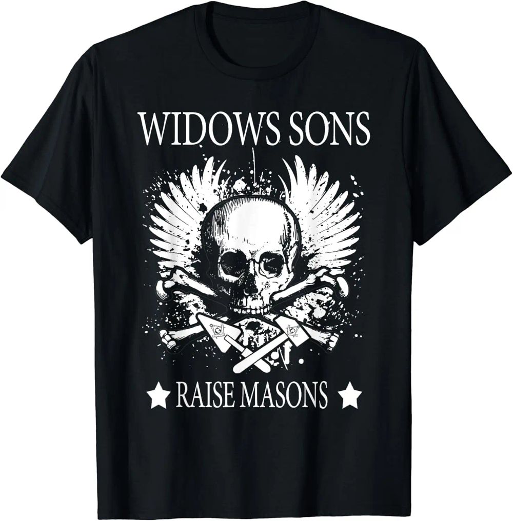 Lot 226: Masonic Skull Emblems Widow's Son Raise Masons T-Shirt 100% Cotton O-Neck Short Sleeve Summer Casual Mens T-shirt Size S-3XL