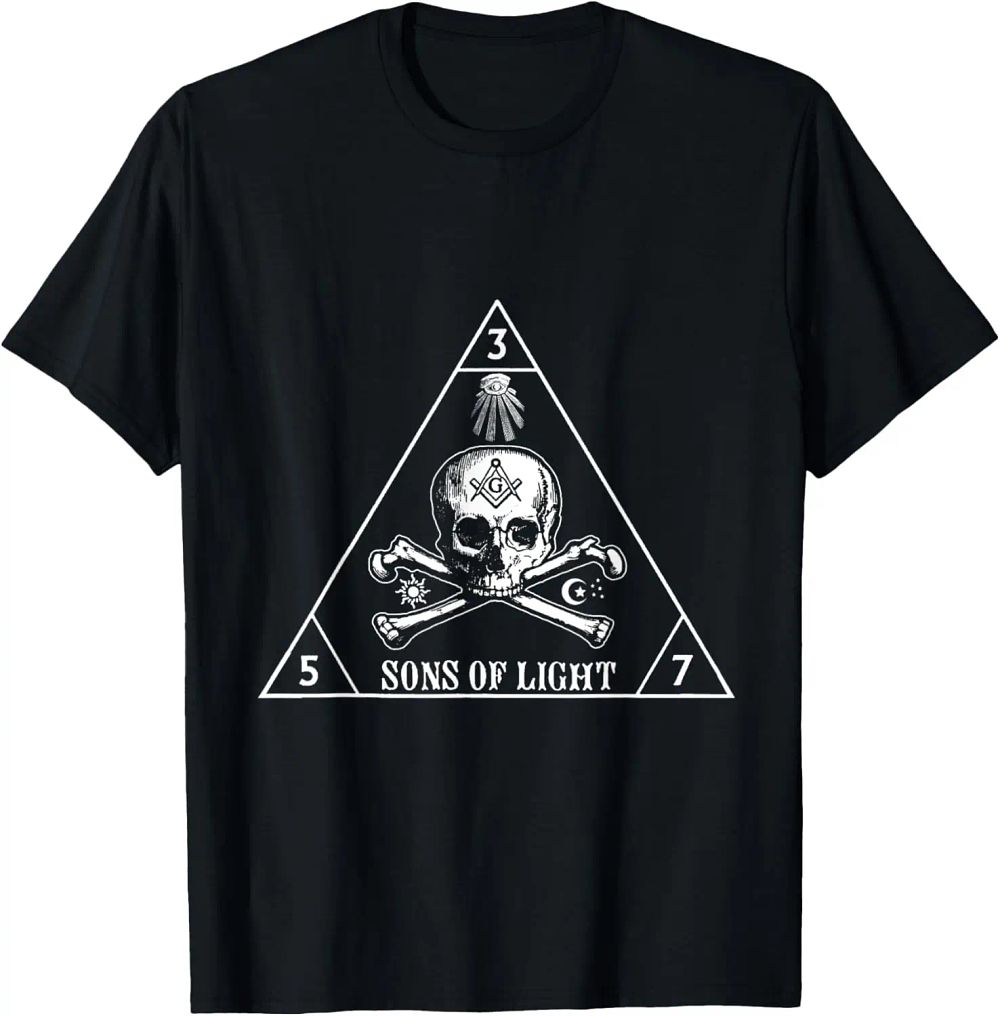 Lot 228: Masons Sons Of Light 357 Skull & Bone Masonic Father's Day T-Shirt