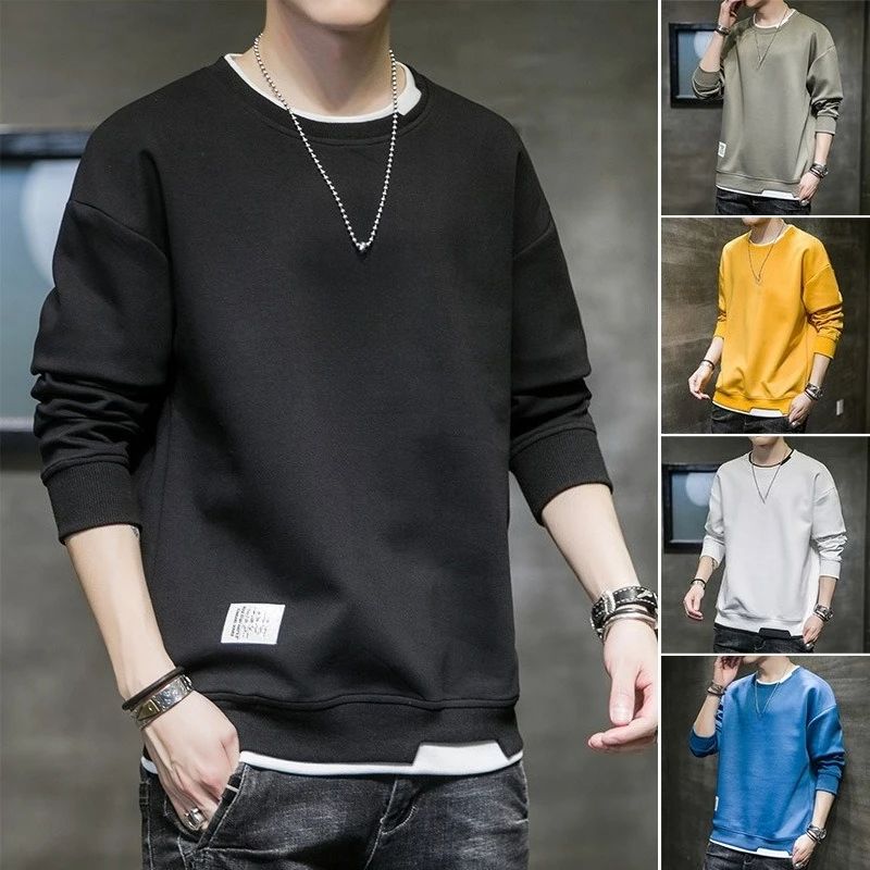 Lot 236: Spring and Autumn Casual Long Sleeved Mens T Shirts Harajuku Tops Streetwear Loose and Comfortable T-Shirts Men Clothing