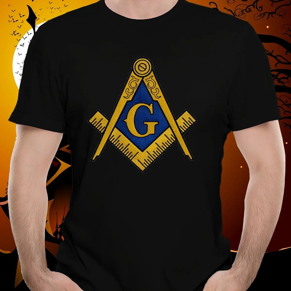 Lot 242: Masonic Square and Compass Symbol Freemason T-Shirt 100% Cotton O-Neck Summer Short Sleeve Casual Mens T-shirt Size S-3XL