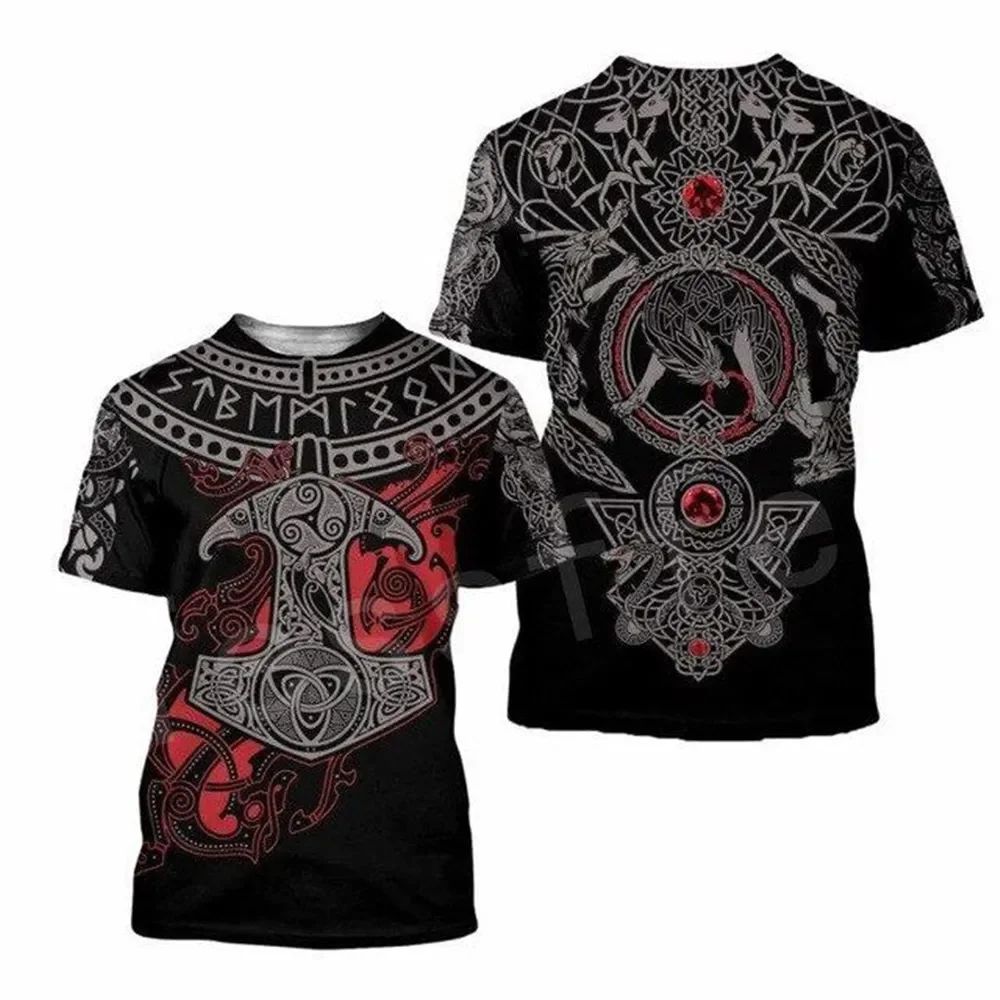 Lot 256: 2025 Summer All-new Men's Viking 3d Printed T-shirt Shirt Printed Clothing Boom Punk T-shirt Harajuku Men's Loose Crewneck Top