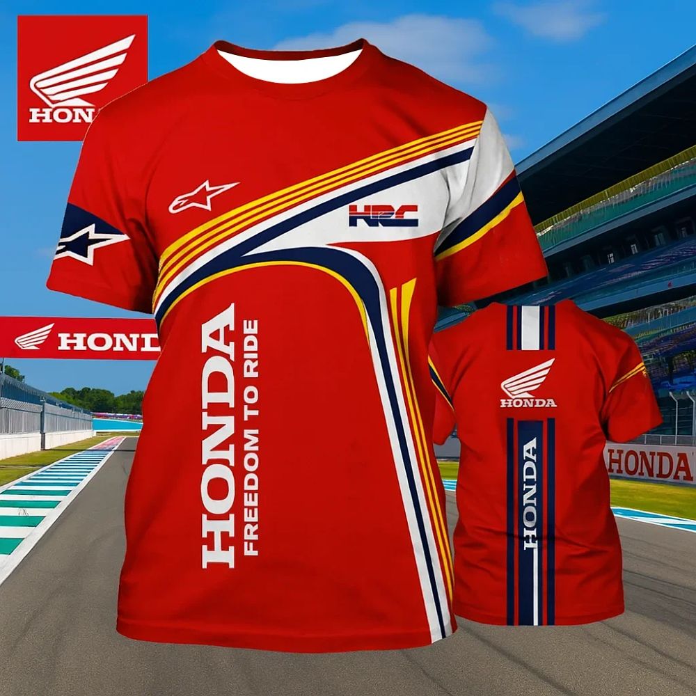 Lot 258: Honda Men's T-shirt, Men's Motorcycle T-shirt, 3D Printed Fashion Short Sleeved Fashion Men's T-shirt, Honda Men's Clothing