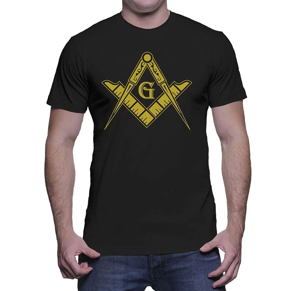 Lot 259: Freemason Square and Compasses Symbol Masonic T-Shirt 100% Cotton O-Neck Summer Short Sleeve Casual Mens T-shirt Size S-3XL
