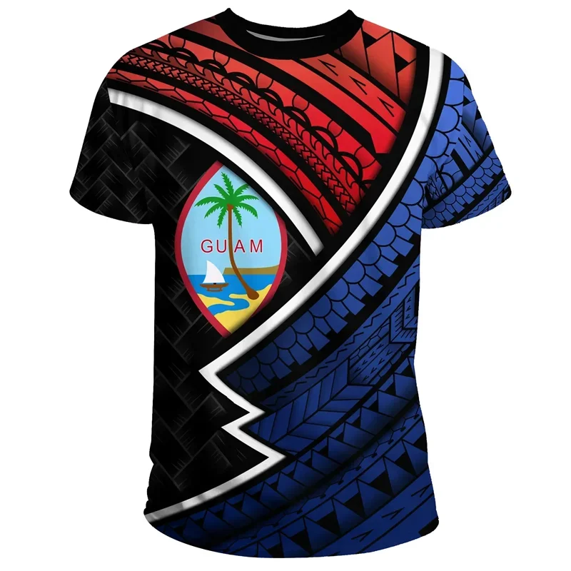 Lot 267: Guam Polynesia Summer Men T Shirts 3D Printed sea island season T-shirt Casual Round Neck Short Sleeves Oversized Tee