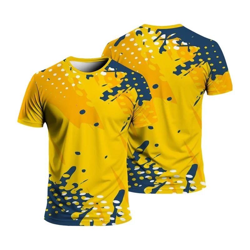 Lot 273: Running Sports T-shirt 3D Printing Striped Pattern For Men Kids T Shirt 2024 Fashion Summer Breathable Loose Outdoor Tee Shirts