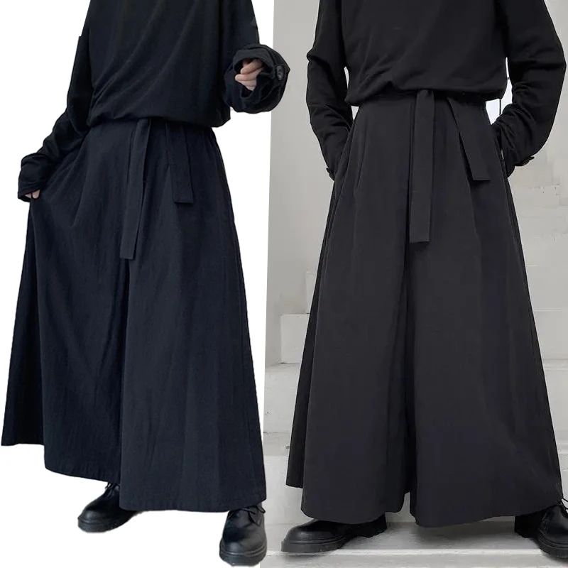 Lot 277: Kendo Uniforms Martial Arts Clothing Kendo Aikido Martial Arts Loose Gothic Hakama Samurai Pants Men Plus Size Wide Leg Pants