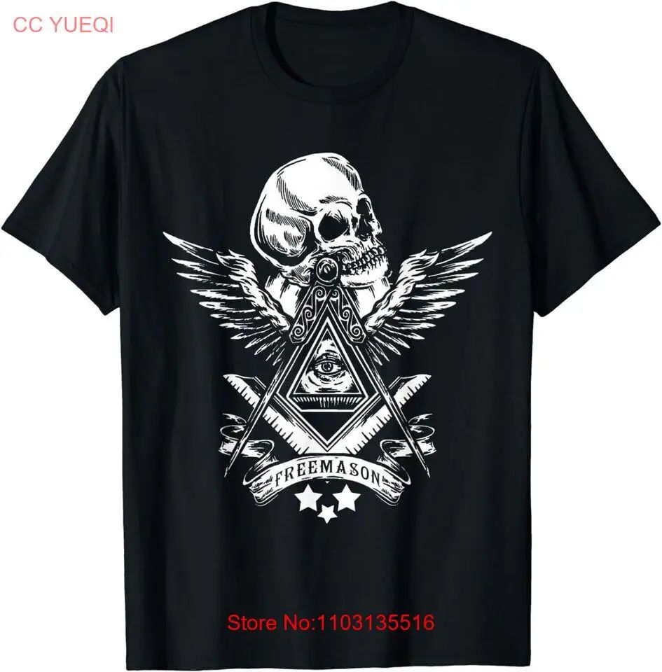 Lot 280: Freemason Compass Square All Seeing Eye Wings Masonic Skull T-Shirt Funny S-5XL