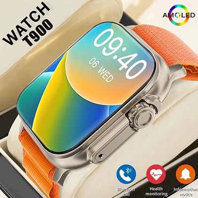 LAXASFIT T900Ultra Smartwatch Bluetooth Talk Smartwatch Message Alert Heart Rate Monitor Sports 