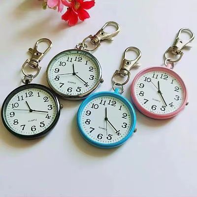 New Tiny Cute Quartz Pocket Watch with Keyring Men Women Quartz Watch for Nurses Doctors 