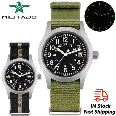 Militado ML05 38mm Vintage Watch Ronda 515 Quartz Movement Watches Domed Sapphire With High 