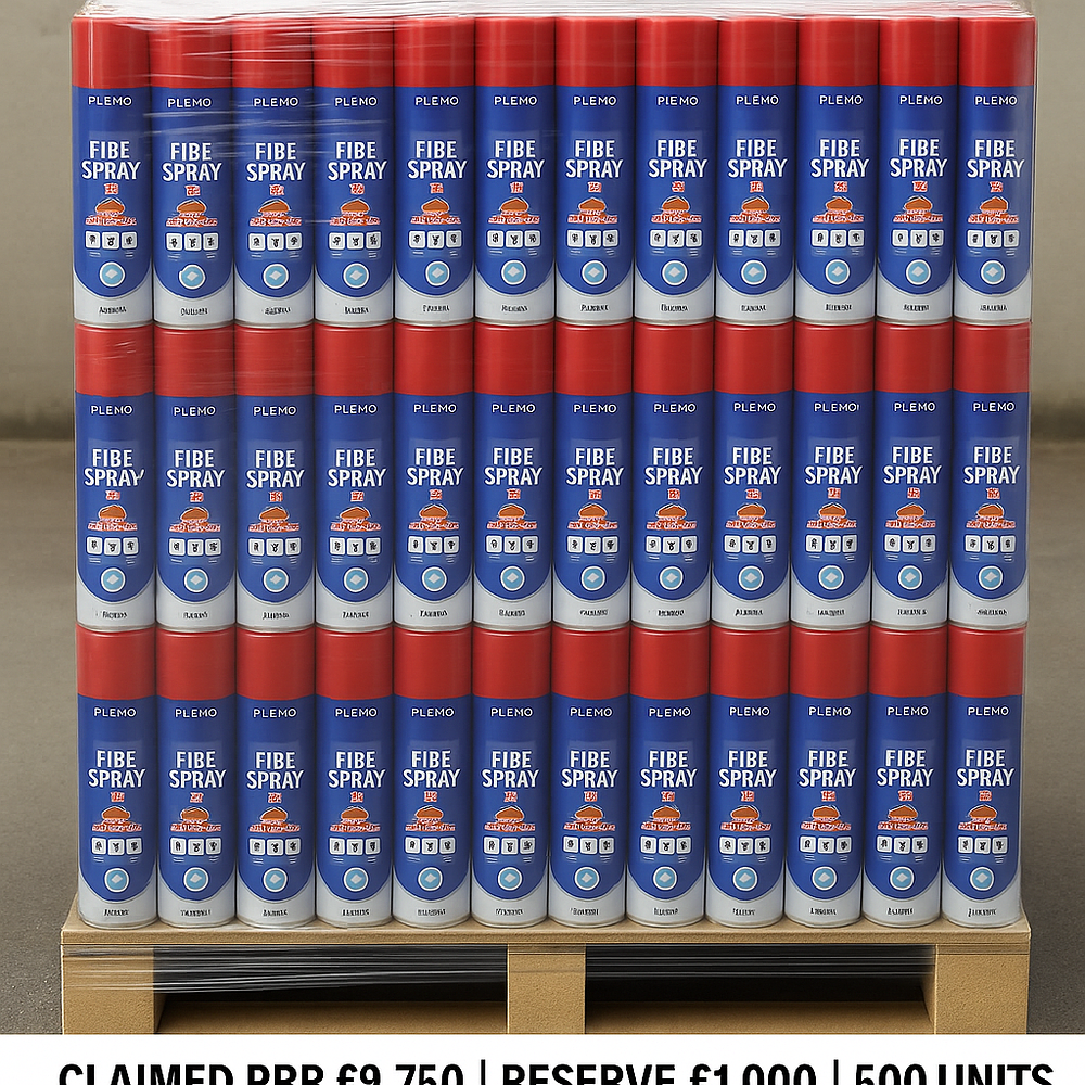 Lot 161: Pallet of 500 x PLEMO Fire Spray SL620/S620 – Multi-Purpose Fire Extinguishers