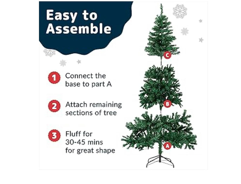 Lot 172: 6ft Pop-Up Christmas Tree – Realistic Green Fir – Quick Assembly – Metal Stand