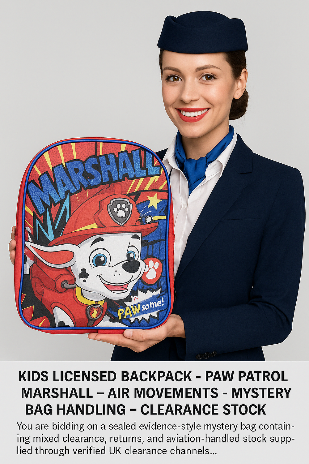 Lot 252: Kids Licensed Backpack – PAW Patrol Skye & Everest – New with Tags – Mixed Retail Stock Pink