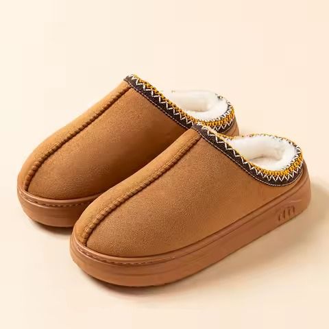 Lot 611: Winter Warm Fur Slippers Men Women Couples House Non Slip Soft Shoes Comfort Flat Heel Home Indoor B