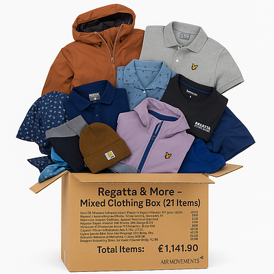 Air Movements – Mixed Regatta & Outdoor Clothing Box – 21 Items – Total Retail &pound;1,141.90. Air 