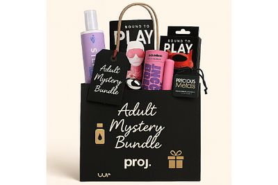 Adult toy mystery boxes containing a surprise mix of pleasure products. Each box