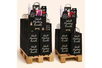 Adult toy mystery boxes containing a surprise mix of pleasure products. Each box