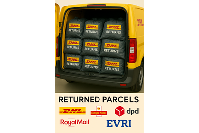 20&times; Mystery Royal Mail, DHL & Evri Parcels – Mixed Returns & New – Claim Value &pound;650. 20&times; Mystery 