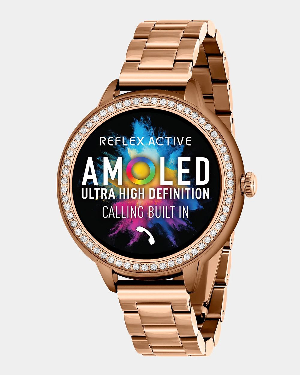 Lot 1234: Series 41 Amoled Smart Calling Stone Set - Rose Gold Bracelet