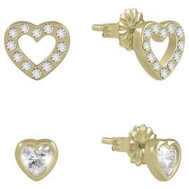 Lot 1242: Radley 18ct GP Heart Twin Pack Earrings